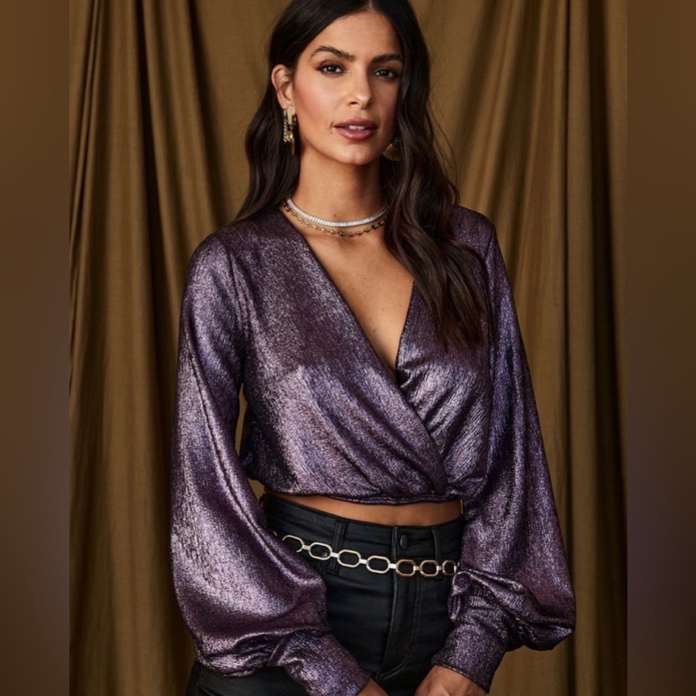 12TH TRIBE - Plum Shimmer Blouse